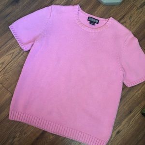 Pink shirt sleeve sweater LANDS END